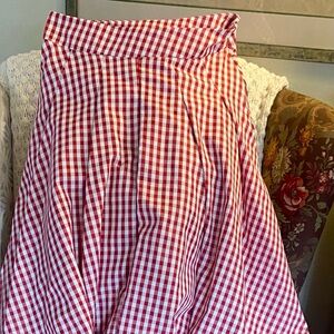 Red and White Gingham Skirt